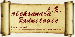 Aleksandra Radmilović vizit kartica